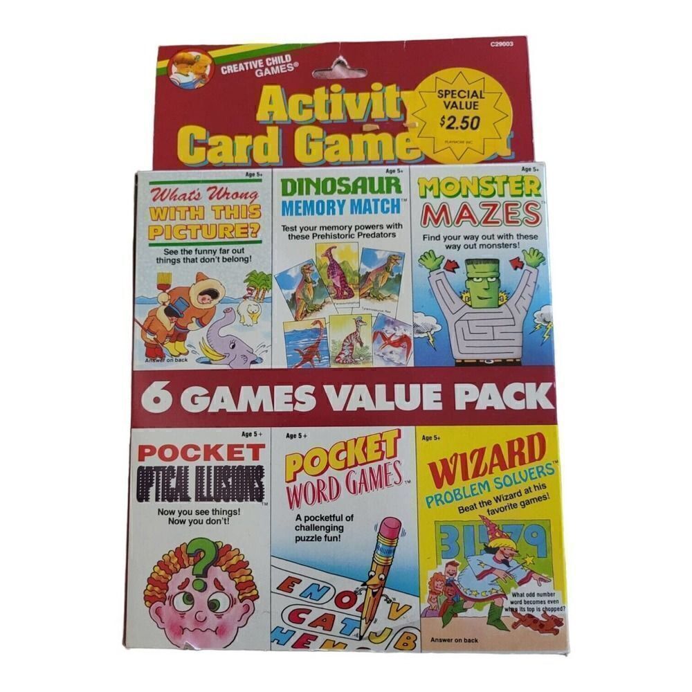 Vintage Classic Activity Card Game Set Creative Child Games 1991 Retro 90s